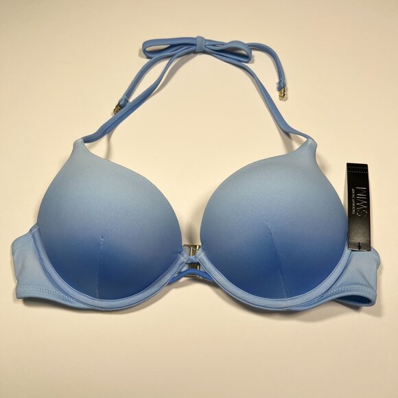 Victoria Secret 36D Bombshell Push Up Bikini Top Add 2 Cups Pastel Blue Ombre - Picture 3 of 10